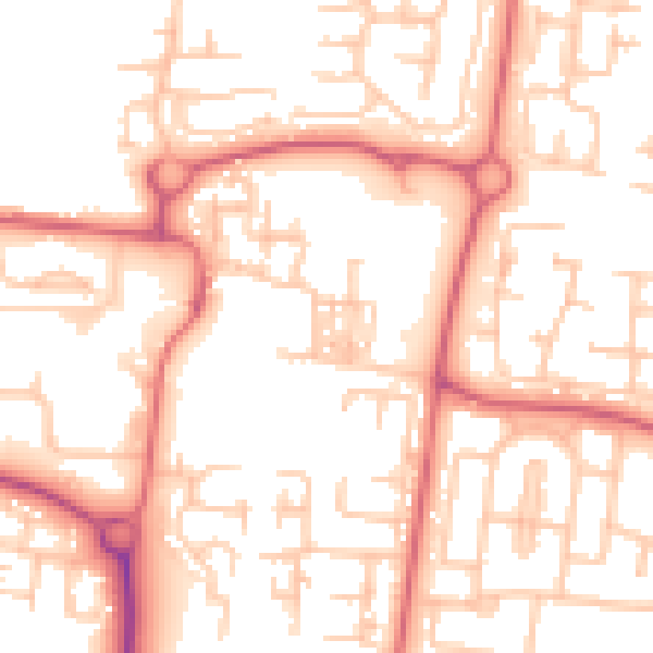 Daytime road noise heatmap for NE23 1DU