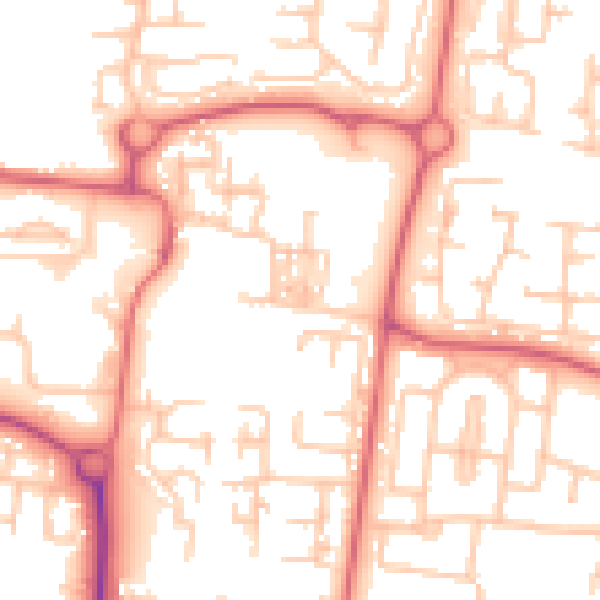 Daytime road noise heatmap for NE23 1DX