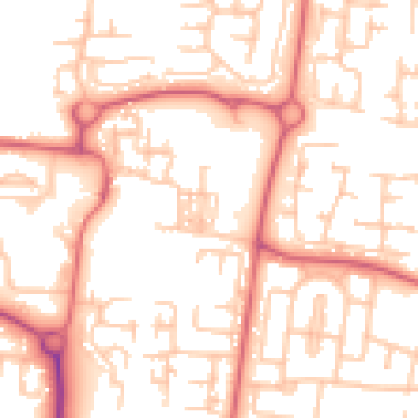 Daytime road noise heatmap for NE23 1DY