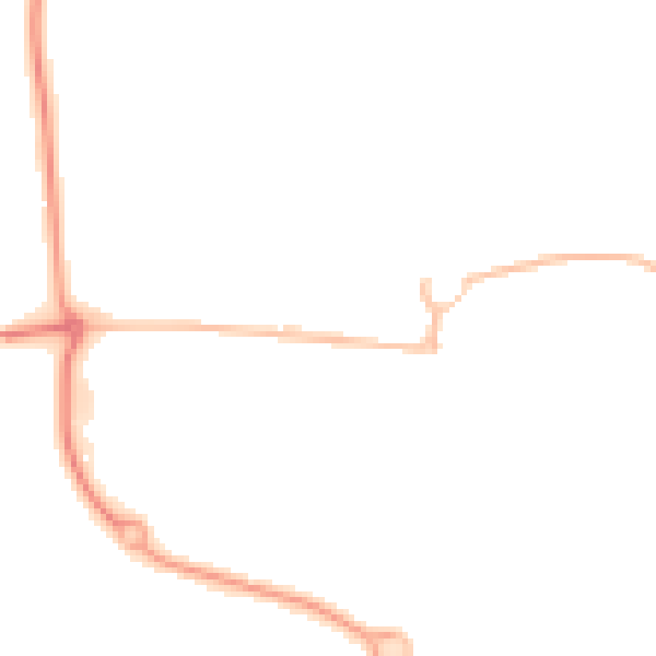 Night-time road noise heatmap for NE23 1EN