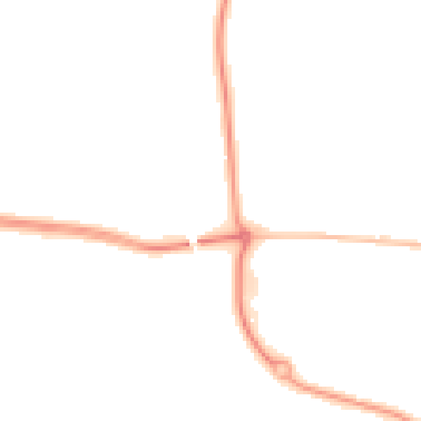 Night-time road noise heatmap for NE23 1ER