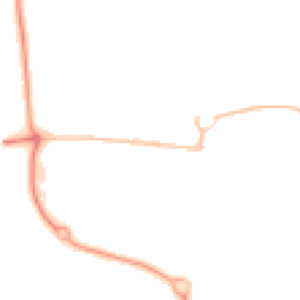 Night-time road noise heatmap for NE23 1EW