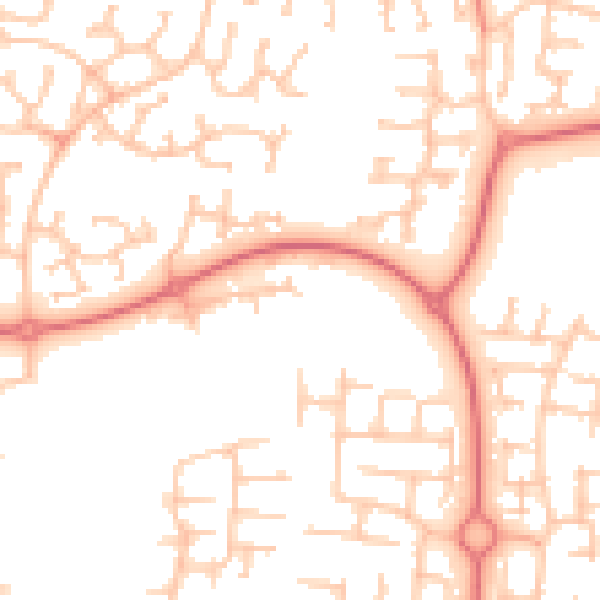 Daytime road noise heatmap for NE23 1GF