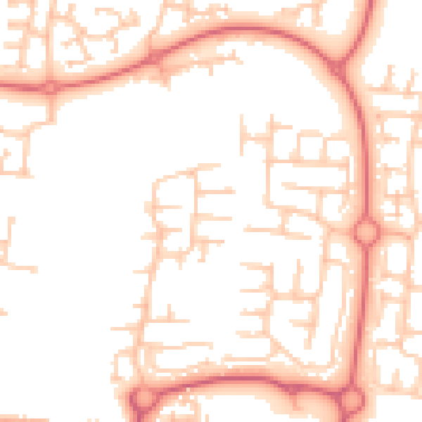 Daytime road noise heatmap for NE23 1RZ