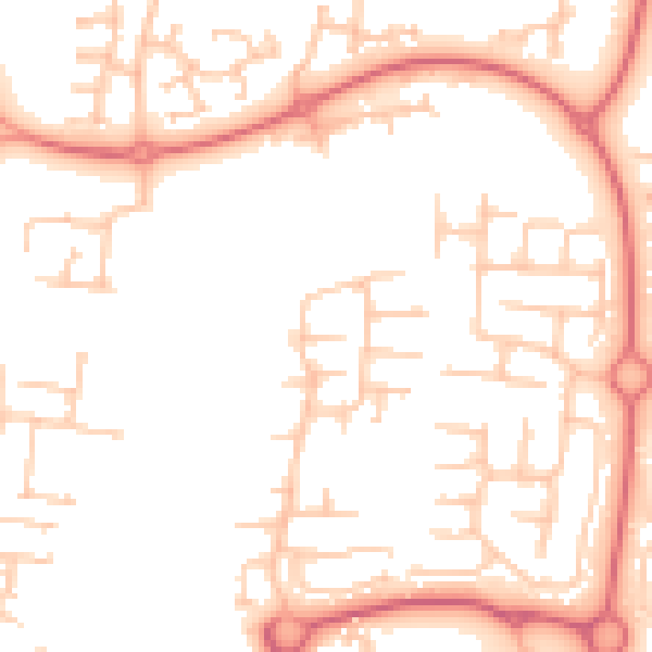 Daytime road noise heatmap for NE23 1TE