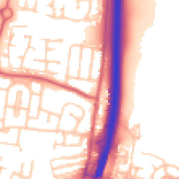 Daytime road noise heatmap for NE23 2EF