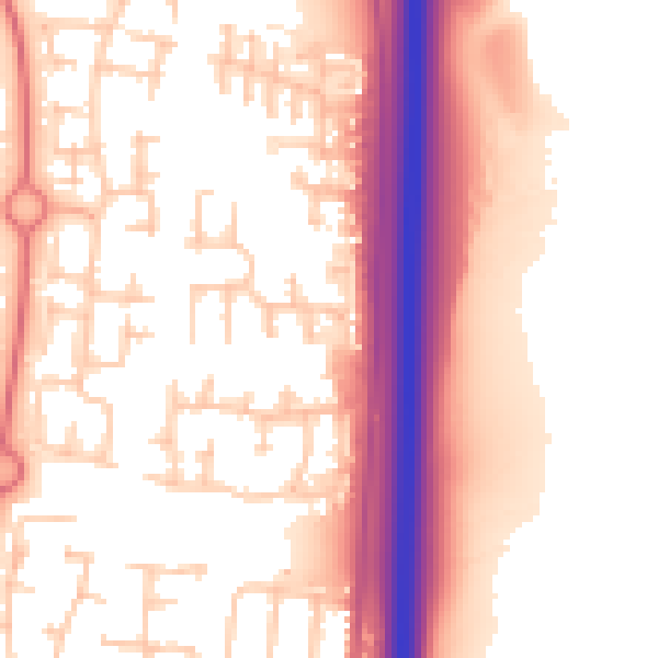 Daytime road noise heatmap for NE23 2FA