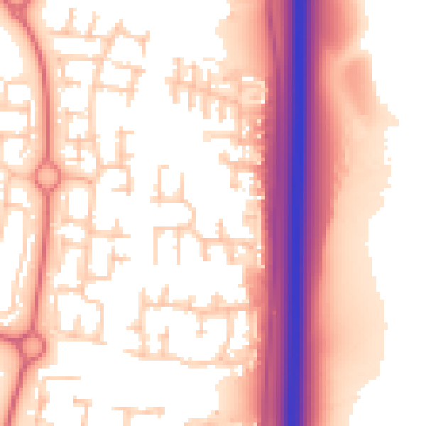 Daytime road noise heatmap for NE23 2FF