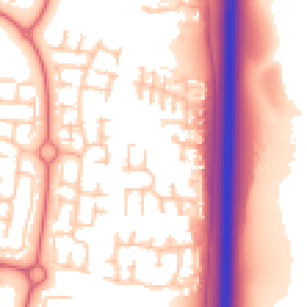 Daytime road noise heatmap for NE23 2FH
