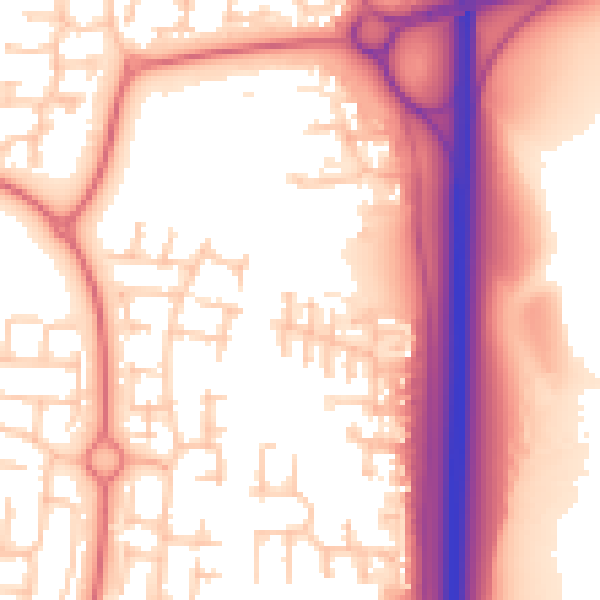 Daytime road noise heatmap for NE23 2SE