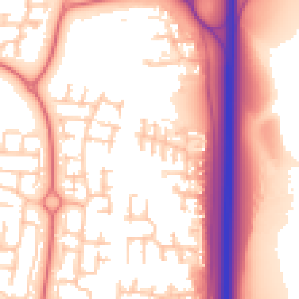 Daytime road noise heatmap for NE23 2SJ