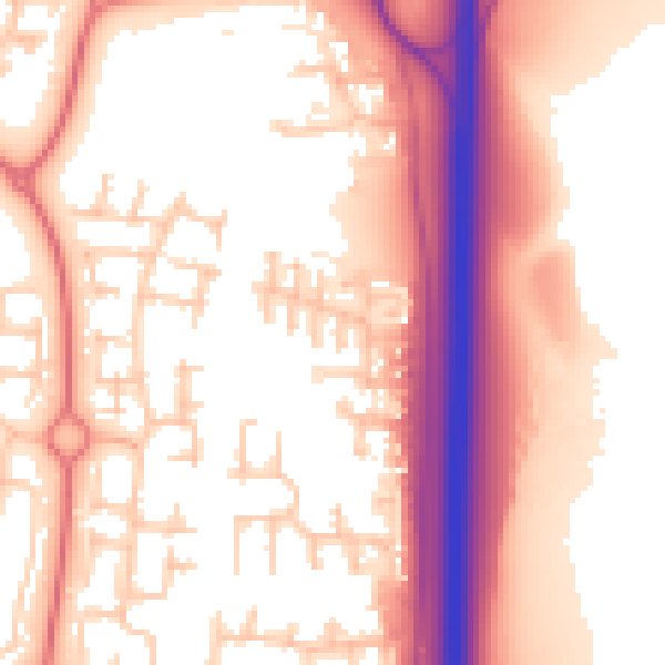 Daytime road noise heatmap for NE23 2SQ