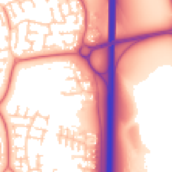 Daytime road noise heatmap for NE23 2UF