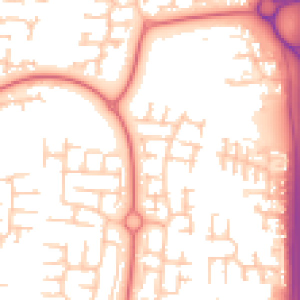 Daytime road noise heatmap for NE23 2XP