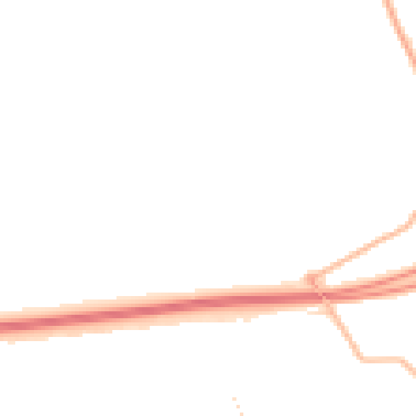 Night-time road noise heatmap for NE23 3AZ