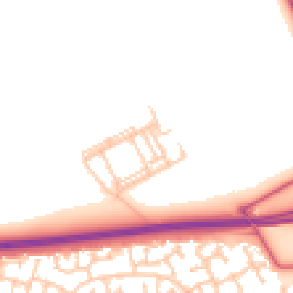 Daytime road noise heatmap for NE23 3BA
