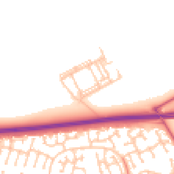 Daytime road noise heatmap for NE23 3BG