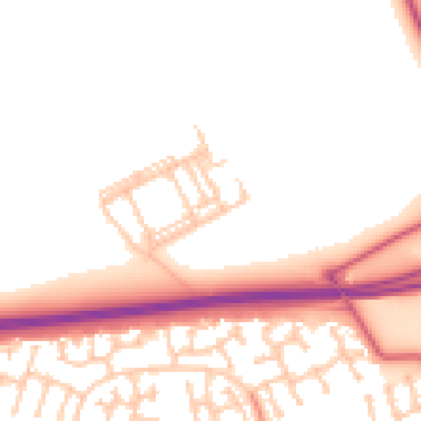 Daytime road noise heatmap for NE23 3BL