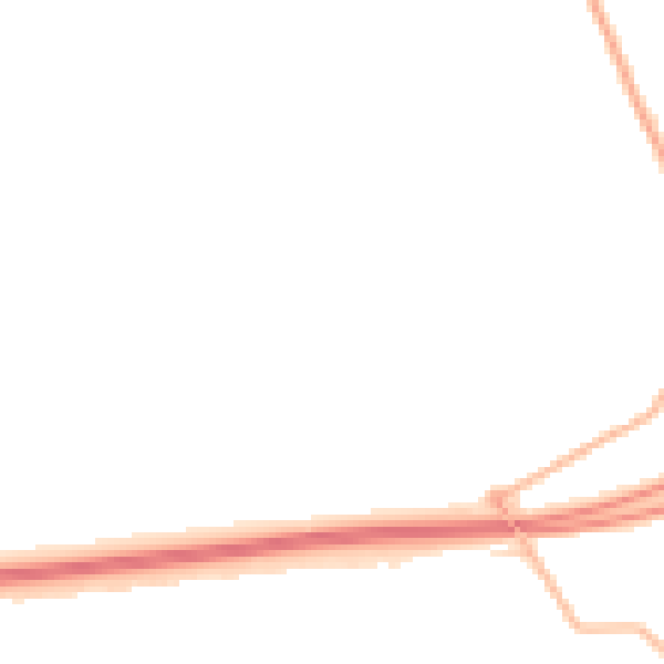 Night-time road noise heatmap for NE23 3ED