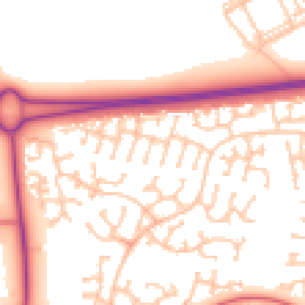 Daytime road noise heatmap for NE23 3FS
