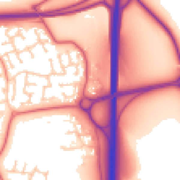 Daytime road noise heatmap for NE23 3GE