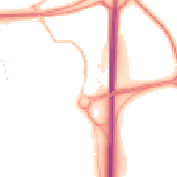 Night-time road noise heatmap for NE23 3GE