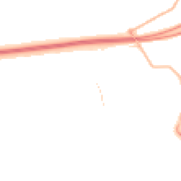 Night-time road noise heatmap for NE23 3GT