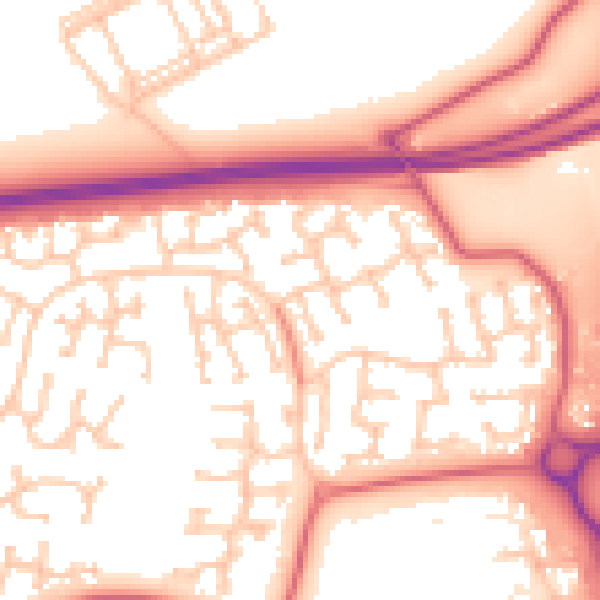 Daytime road noise heatmap for NE23 3HP