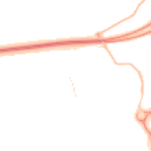 Night-time road noise heatmap for NE23 3HP
