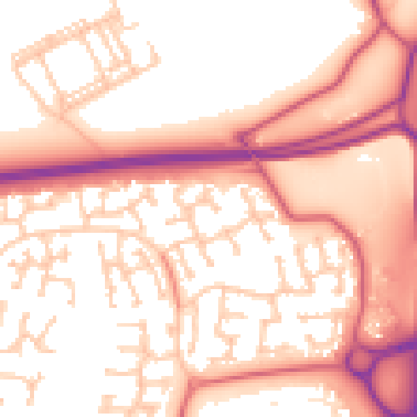Daytime road noise heatmap for NE23 3HU