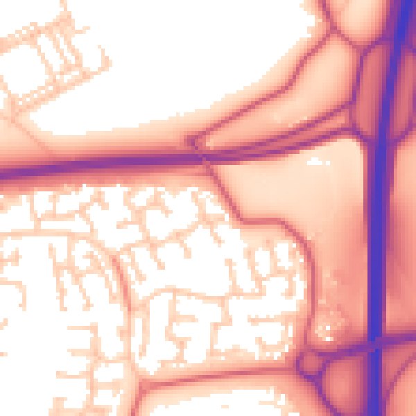 Daytime road noise heatmap for NE23 3HZ