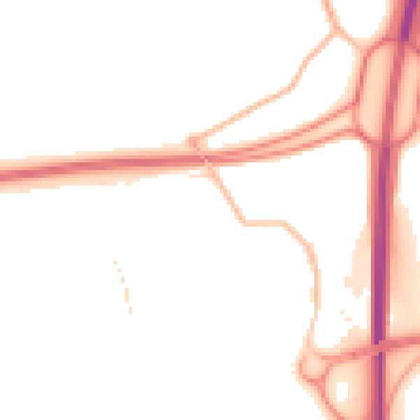 Night-time road noise heatmap for NE23 3HZ