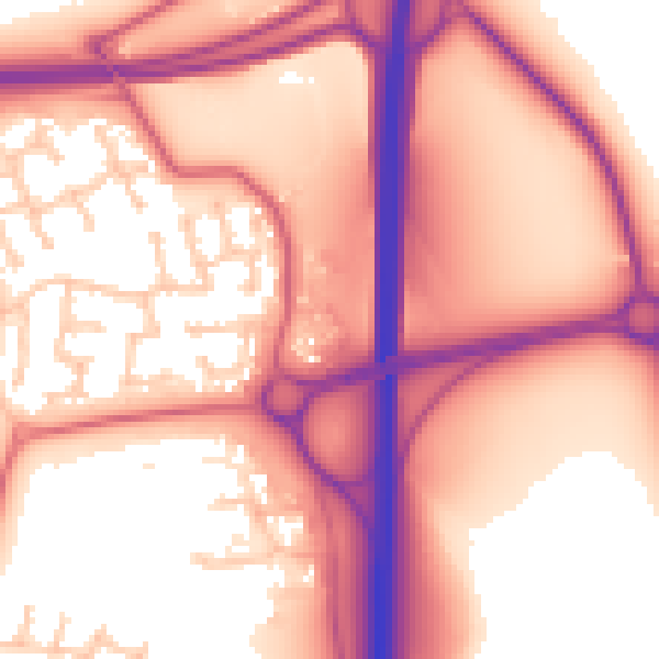 Daytime road noise heatmap for NE23 3JE