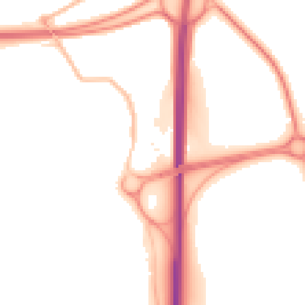 Night-time road noise heatmap for NE23 3JE