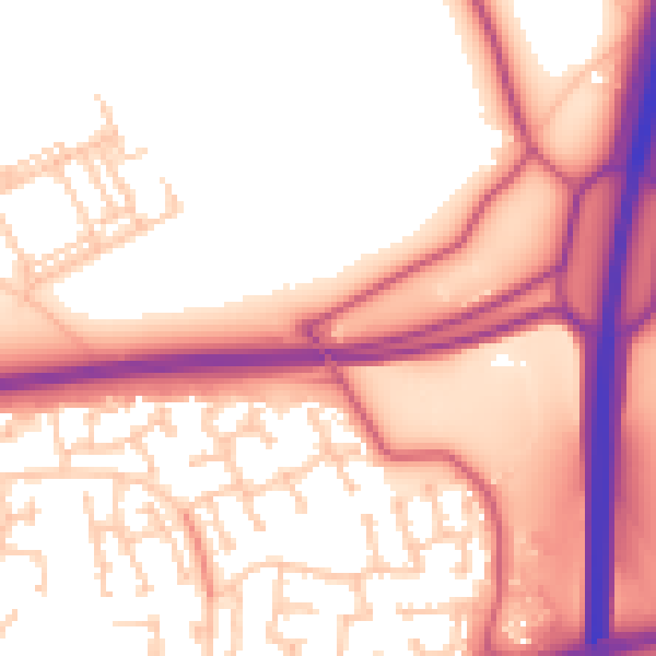 Daytime road noise heatmap for NE23 3JG