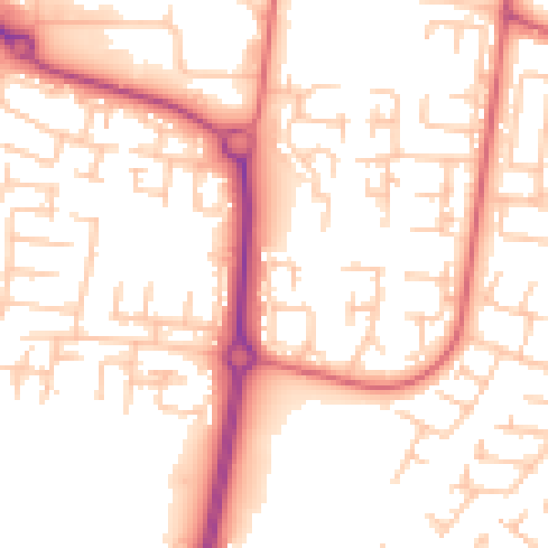 Daytime road noise heatmap for NE23 6AA