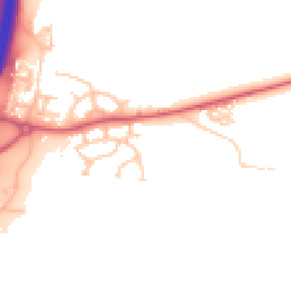 Daytime road noise heatmap for NE23 6AB