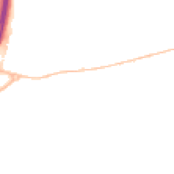 Night-time road noise heatmap for NE23 6AB