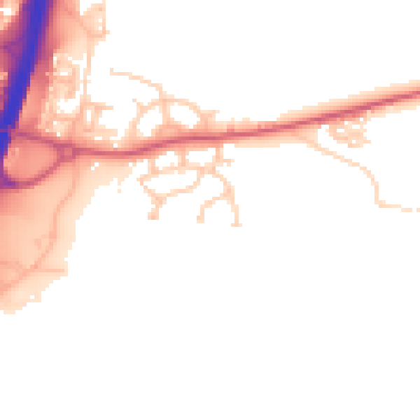 Daytime road noise heatmap for NE23 6BP