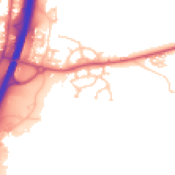 Daytime road noise heatmap for NE23 6BS