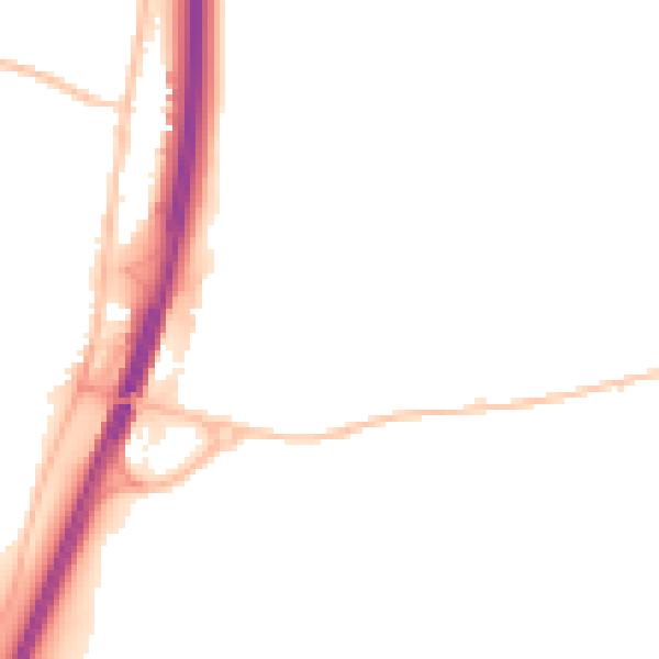 Night-time road noise heatmap for NE23 6RP