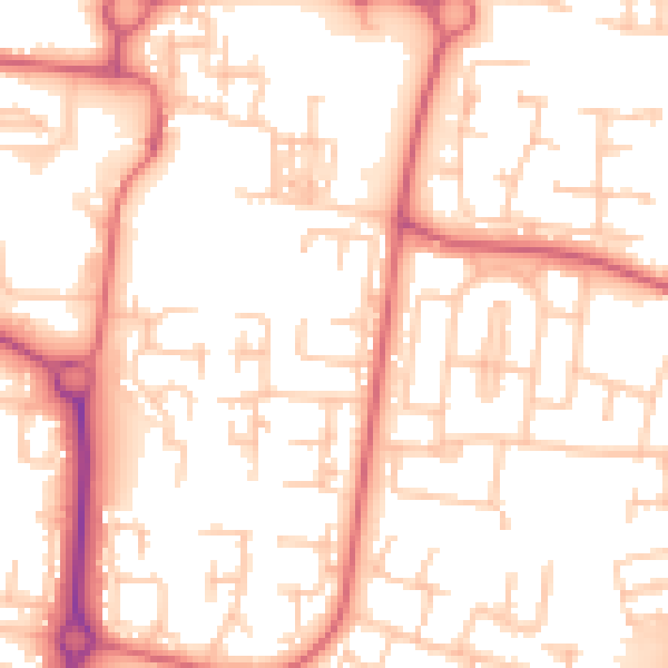 Daytime road noise heatmap for NE23 6SP