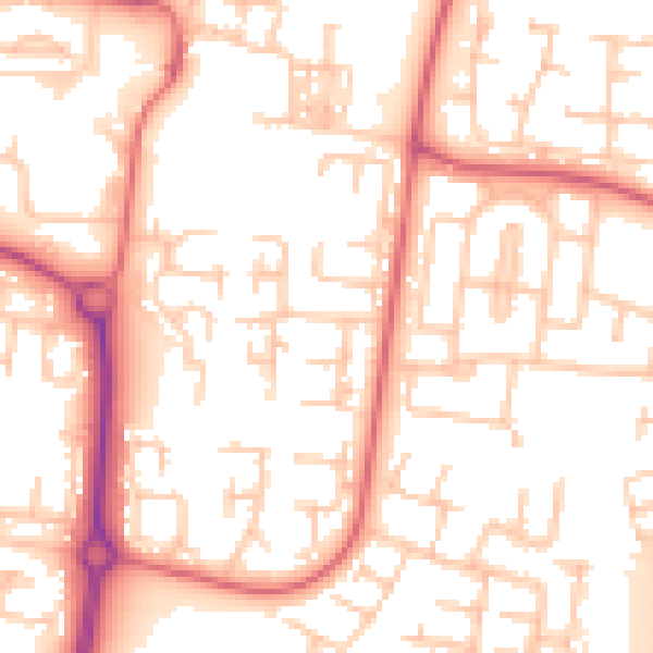 Daytime road noise heatmap for NE23 6SR