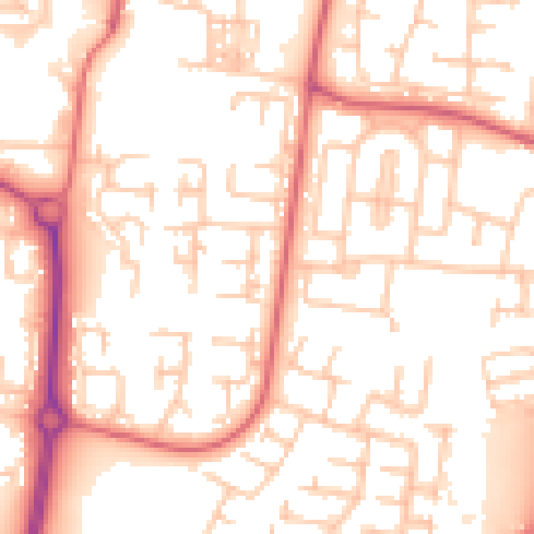 Daytime road noise heatmap for NE23 6ST