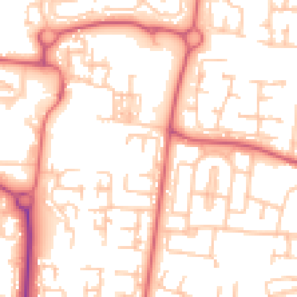 Daytime road noise heatmap for NE23 6SW