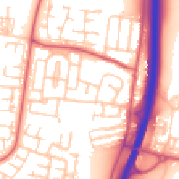 Daytime road noise heatmap for NE23 6TB