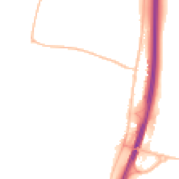Night-time road noise heatmap for NE23 6TB