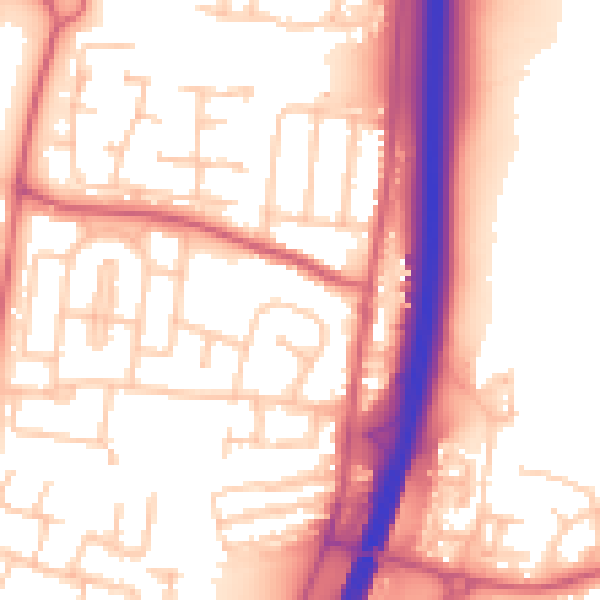 Daytime road noise heatmap for NE23 6TD