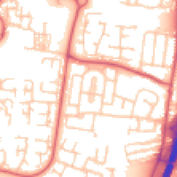 Daytime road noise heatmap for NE23 6TR