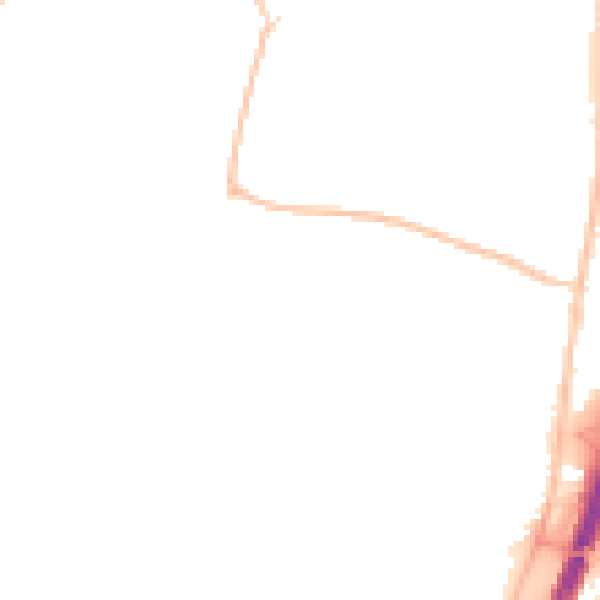 Night-time road noise heatmap for NE23 6TR